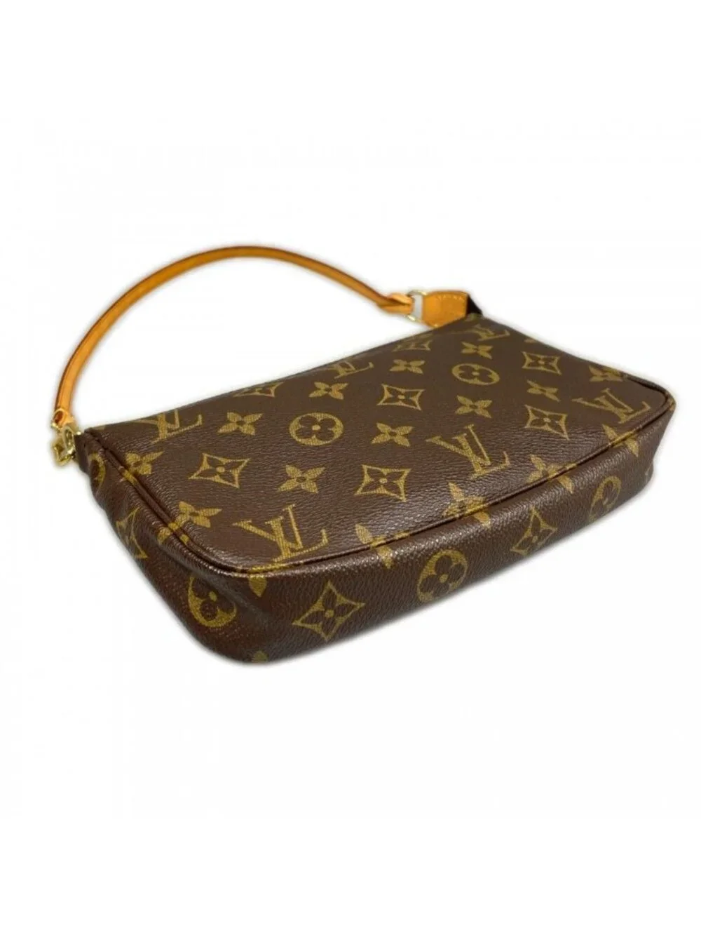 Louis Vuitton Handbag Pochette Accessoire Monogram Canvas Brown Gold